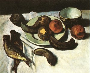 Still Life with Bananas, Oranges and Fish